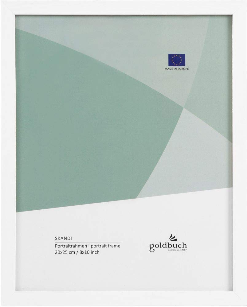 goldbuch - Cornice portafoto Skandi in legno, per foto singola, formato 20 x 25 cm, con supporto da appoggiare e da parete, colore: bianco