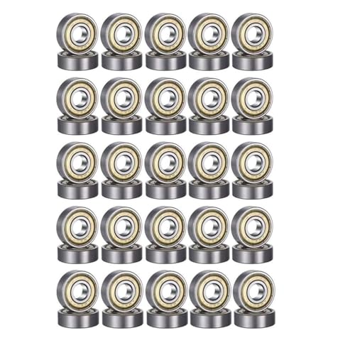 50 cuscinetti a sfera 608zz, in metallo, a doppio strato, in miniatura, per skateboard, scooter, pattini in linea, 8 mm x 22 mm x 7 mm