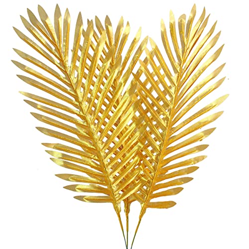 6PCS Artificial Palm Plants Leaves Imitation Leaf Artificial Plants Faux Fake Tropical Large for Home Arrangement Jungle Birthday Party Wedding Decoration Supplies (20