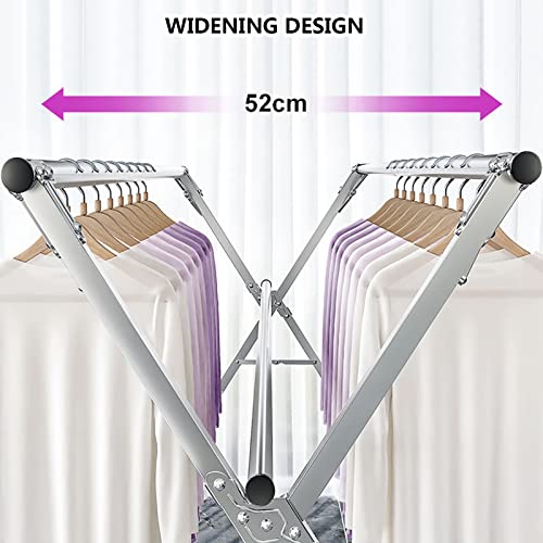 Séchoir à linge rétractable pliable et étendoir intérieur avec roues - 6