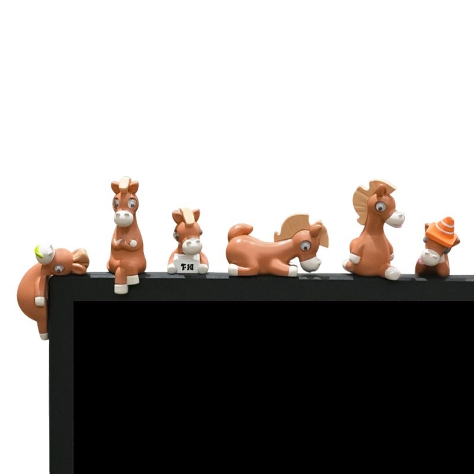 ZEPFJHE Horse Miniature Figurines for Computer Monitor Decoration Animal Figure for Parties Event Car Dashboard Accessories Animal Statue