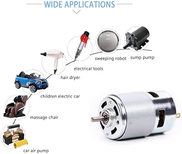 Fielect DC Motor 12V 10000RPM Micro Motor Mini Motor Electric Motor Round Shaft for RC Boat DIY Airplane Toys Model DIY Hobby, 1 Pcs