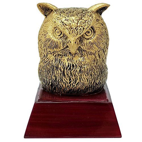 Decade Awards Owl Trophy - 4 Inch Tall | Engraved Owl Mascot Award - Customize Now