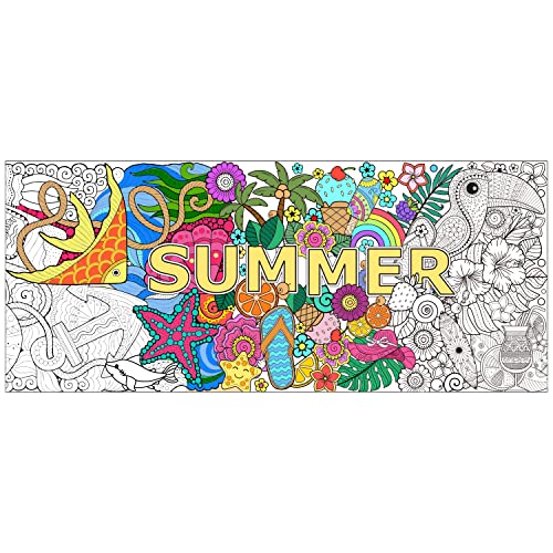 Dvbonike Jumbo Mandala Coloring Poster Giant Summer Color-in Paper Craft