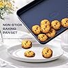 12-Piece Oven Safe Nonstick Bakeware Set with Baking Pan, Cake Pan, Muffin Pan, Loaf Pan, Square Pan, Roasting Pan, Cookie Pan, Cooling Rack & Utensils - Ceramic Coated Blue #2