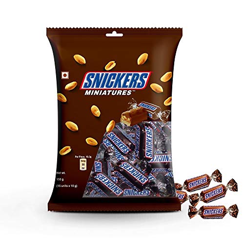 Image of Snickers Peanut Filled Miniature Chocolates Birthday Gift Pack, 150G (Pack of 2)