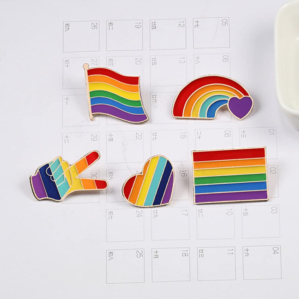 Essential Gay Pride Collection 5pcs Rainbow Broschen Öl Tropf Corsage Stifte