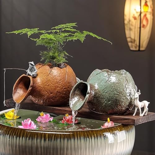 Green Pond Spitters for Small Ponds - Automatic Water Circulation Features, Garden Fish Tank Ornaments, Decorative Spitter Water Fountains for Landscaping