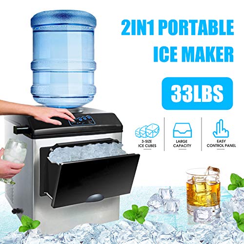 Fabricadora de hielo portátil 2 en 1 KUPPET acero inoxidable miniatura 4