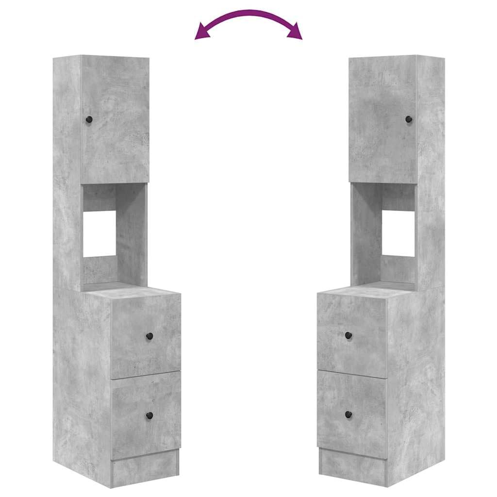 vidaXL Armoire de Cuisine Gris 35 x 50 x 180 cm Bois d'ingénierie, Armoire de Cuisine Moderne, Rangement rectangulaire, Bois Composite résistant, étagères Pratiques, Meuble Facile à Monter