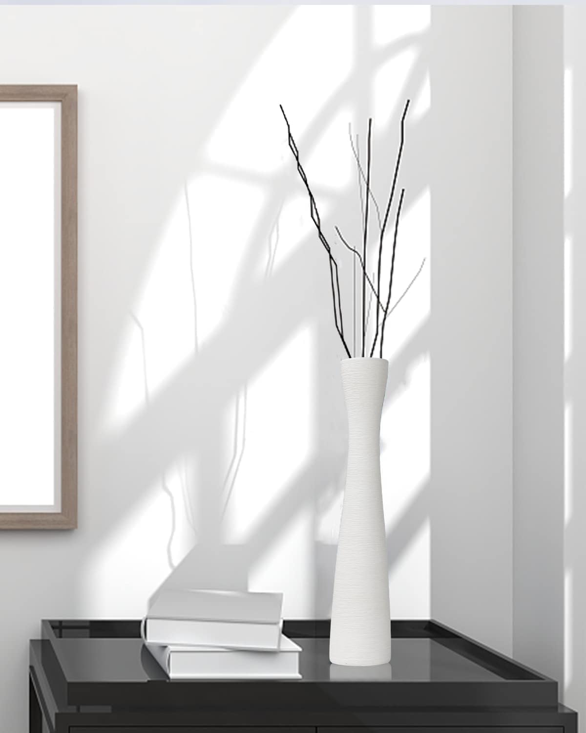 Tall White Vase 16 Inch Skinny Flower Vases, Handmade Ceramic Vase Modern Minimalist Style for Living Room, Home, Office, Centerpiece,Table, Wedding Party - Image 5