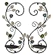 Wandleuchter Kerzenhalter 2er Set, Antik Schwarz Blatt Zweig Wandhalterung Hängende Metall Wandkerzenhalter Kerzenleuchter für Wohnzimmer Esszimmer