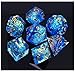 Blue DND Würfel-Set für Dungeon und Dragons D&D Pathfinder Rollenspiel RPG Resin Würfel, handgefertigt, polyedrische Würfel mit Galaxie-Einschlüssen, Bastelwürfel