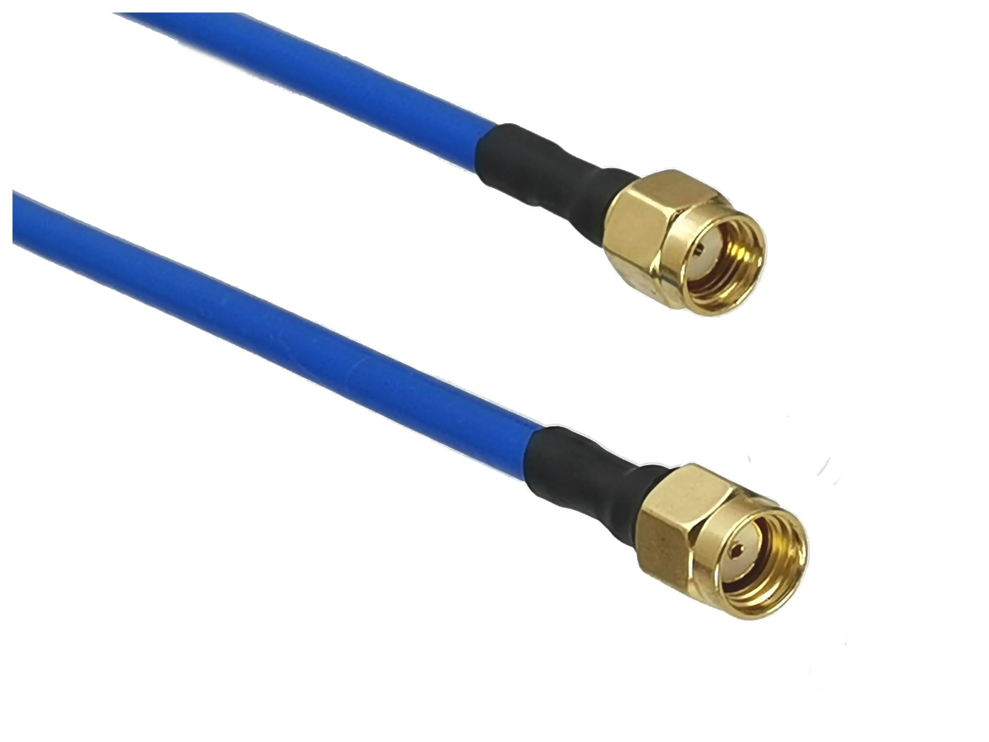 LIHUA - Cavo coassiale semirigido flessibile blu da 0,141" RG402, connettore R*/F RP-SMA maschio a connettore maschio, 1 pezzo, 4 pollici ~ 20 m (12 pollici)