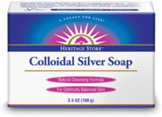 Colloidal Silver Soap Bar - Silver Face & Body Wash for Women & Men, Simple & Natural Care for Skin, Pure Cleanser with Rosemary Oil, Skincare Essentials - 3.5 oz
