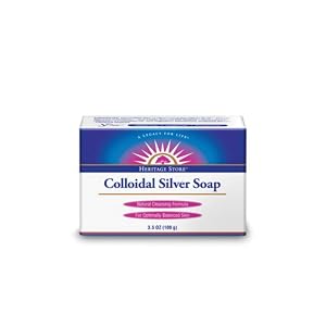 Heritage Store Colloidal Silver Soap Bar - Silver Face Body Wash for Women Men Simple Natural Care for
