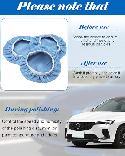 Image of Tallew 40 Pcs 9 to 10 Inches Buffer Pads Bulk Car Polisher Bonnets Orbital Buffer Bonnets Microfiber Polishing Pad Car Wax Cover for Cleaning and Polishing (Light Blue)