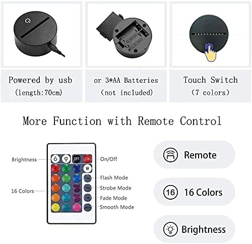 2 in1 Gon Killua Hisoka Merch 3D Illusion LED Anime Lamp RGB 16 Colors Remote Control Bedroom Night Light