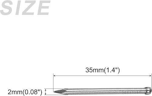 Miniatura 2 de METALLIXITY Uñas de acabado (0.079 x 1.378 in) 100 unidades, clavos de acero al carbono para carpintería