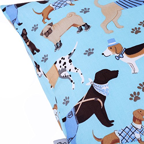 Image of Cloele Kids Toddler Pillowcase Envelope Travel Pillowcase Baby Pillow Cover Fits Pillows Sized 12x16 or 13x18-1 Pack Soft Children's Bedding Pillowslip Case for Boys and Girls - Blue Dog