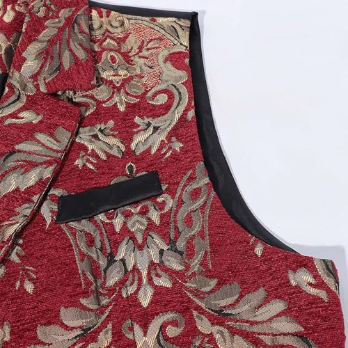 Mens Vintage Jacquard Suit Vest Sleeveless Slim Jacquard Paisley Retro Gothic Steampunk Vest Medieval Waistcoat3