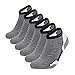 Calze Running di Uomo Donna , 6 Paia Calzini Corti Corsa Corte con Cotone, Traspirante, Anti-Vescica, Ammortizzamento,per Sport, Running, Palestra, Fitness, Anti vesciche, Leggeri (Nero-6 paia, l)
