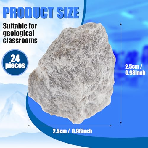 Image of Tandefio 24 Pack Oolitic Limestone 1 inch Limestone Rock Sedimentary Rock Specimens for Aquarium Experiment Back to School Science Classrooms Class Teaching Aid, Ages 8 up