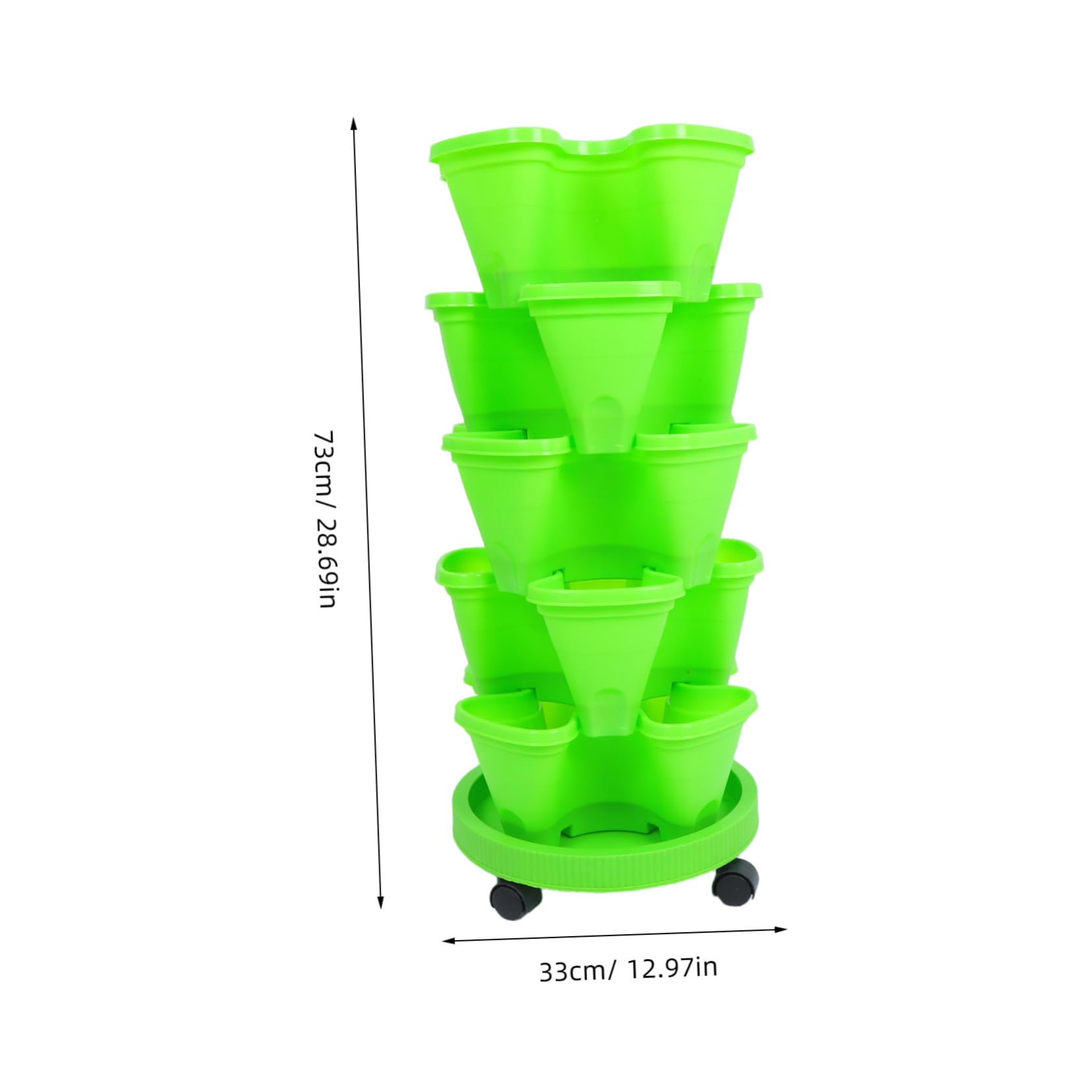LIFKOME Tour à Fraises Empilable Roues en Abs Multicouche Vert