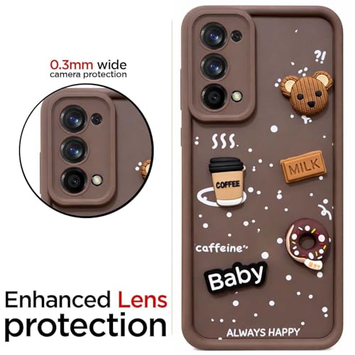 Image of Bintage Ball Bear| Donut| Milk Cake| Baby| Coffee Rubber Case Full Body & Camera Protection Back Cover Compatible for Mi Redmi 7 - Brown