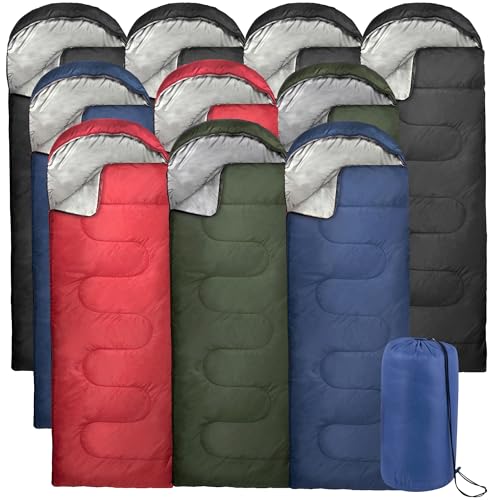 10 Pack Bolsas de Dormir para Adultos Clima Frío, 4 Estaciones, Ligera para Interior y Exterior, Camping y Mochilero miniatura 2