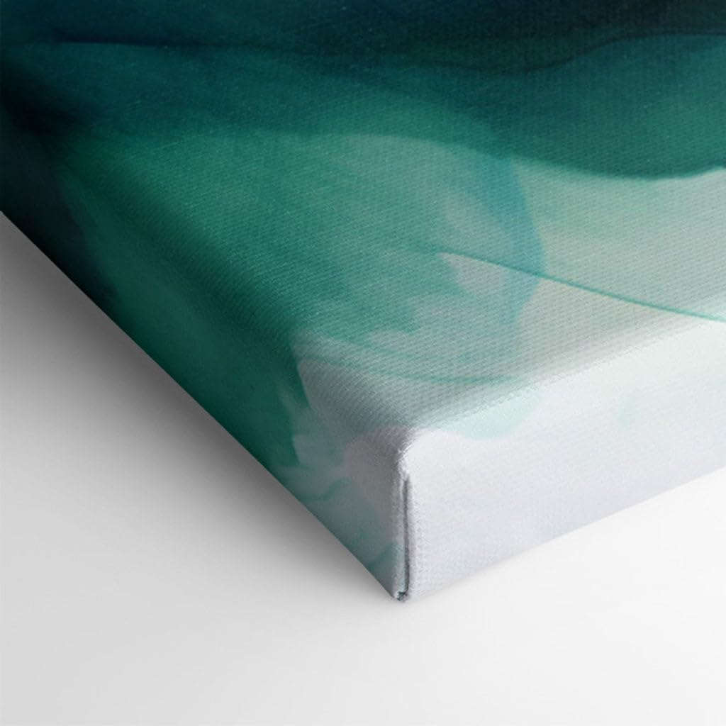 Canvas for Living room. Whispers of Color: Embracing the Flow of Blue and Green in Abstract Fluid Art, 27 x 18 inch Canvas Wall Art - Ready to Hang - 69x46 cm (27x18 inch)