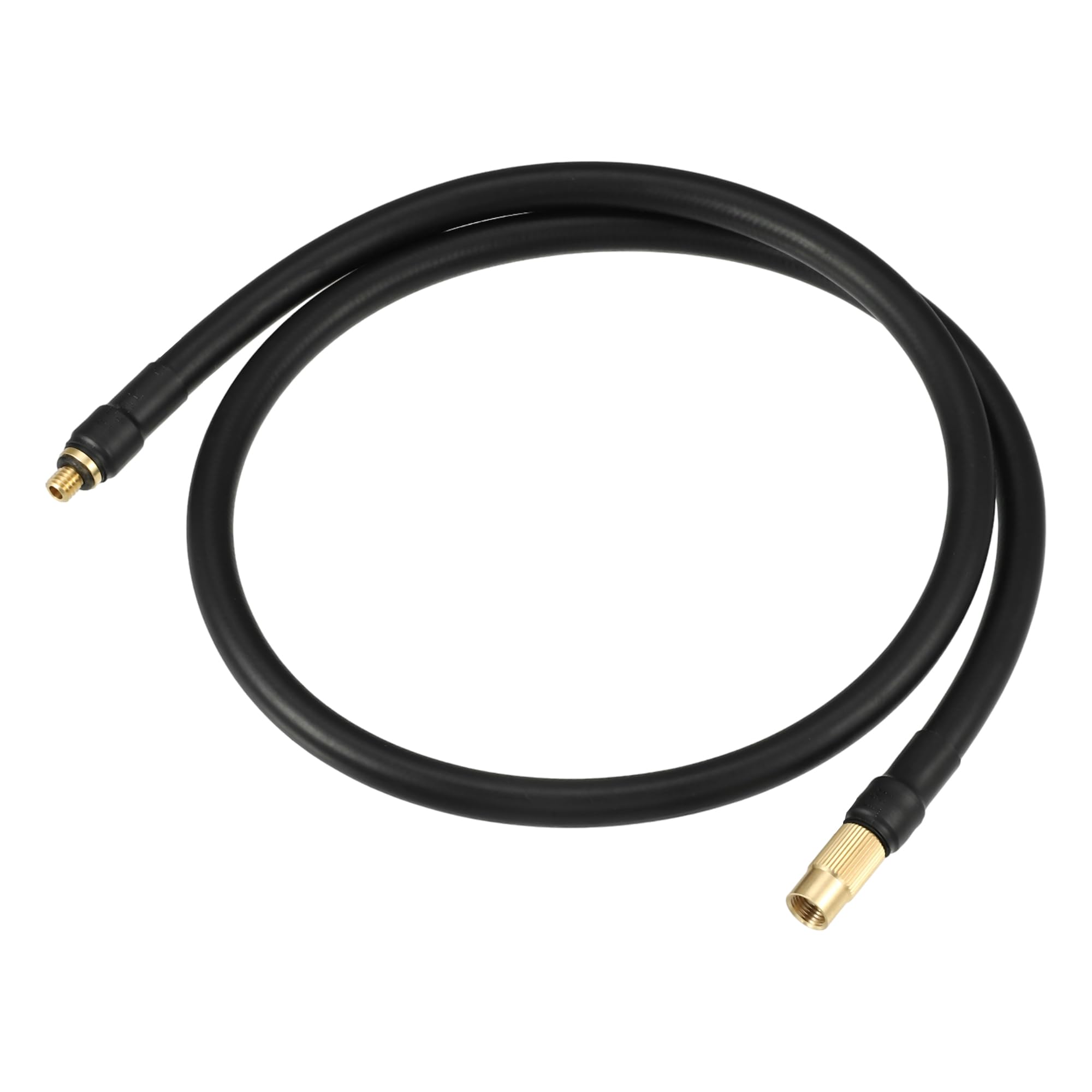 Motoforti Universal Inflator Air Pump Hose Adapter Tyre Valve Inflator Extension Hose, 80cm Length, Copper Rubber, Black