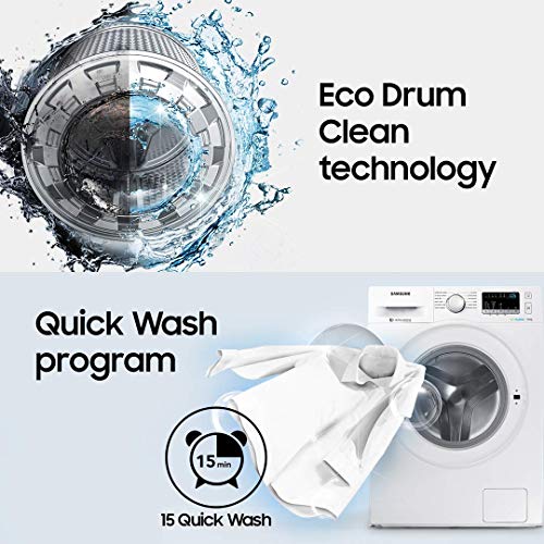 Image of Samsung 8 kg Inverter Fully-Automatic Front Loading Washing Machine Appliance (WW80J4243MW /TL, White, Inbuilt Heater, Eco Bubble)