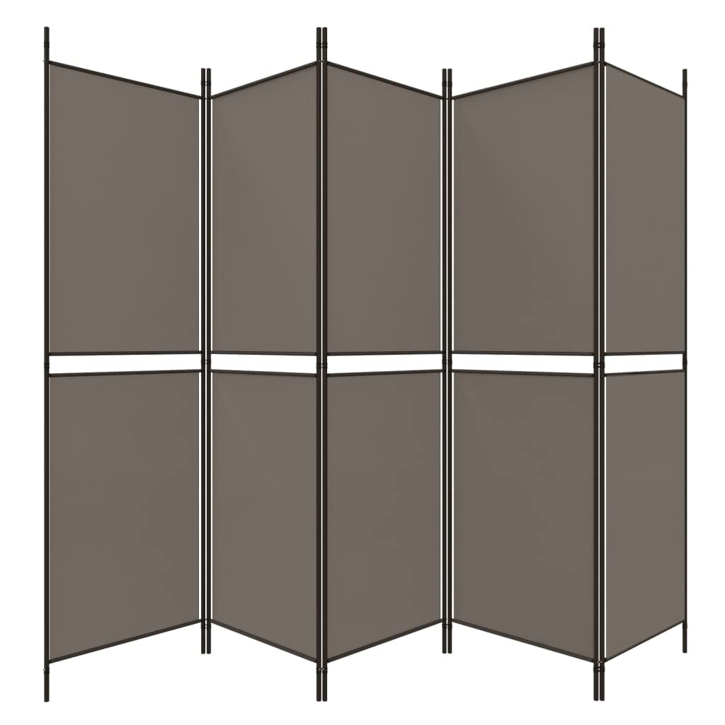 Paravent 5 pièces anthracite 250 x 220 cm en tissu