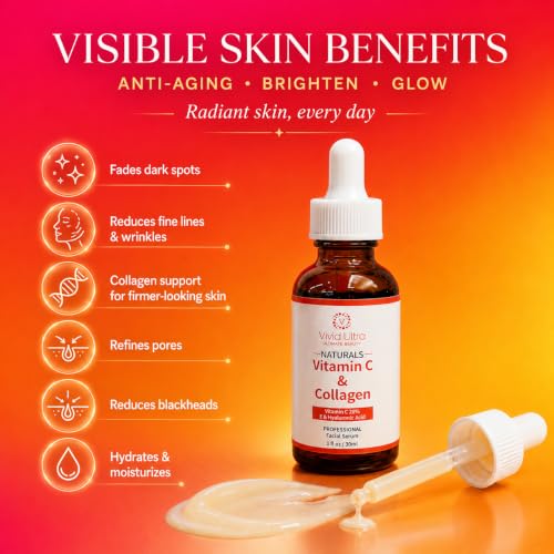 Vivid Ultra Vitamin C Serum for Face – Anti-Aging Serum with Hyaluronic Acid, Collagen & Vitamin E – Brightening Dark Spots, Firming Skin, Reducing Wrinkles & Acne Scars – 1 Fl Oz — view 3