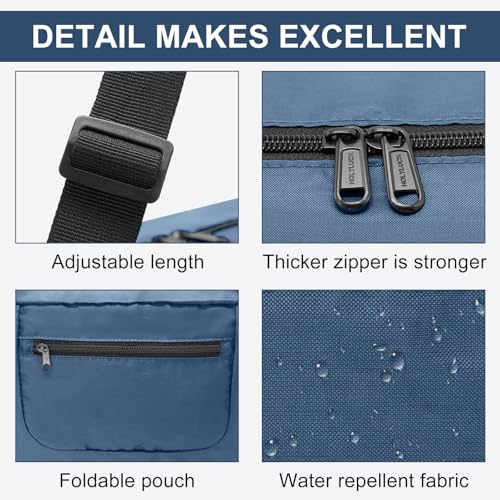 Image of HOLYLUCK Foldable Travel Duffel Bag For Women & Men Luggage Great for Gym - Airforce blue