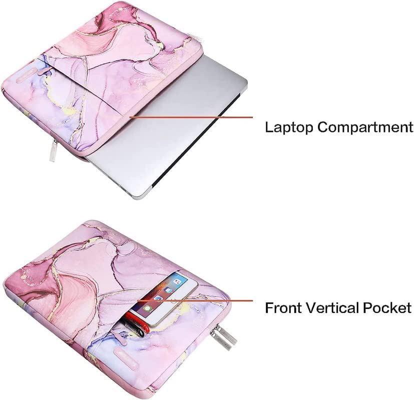 Image of MOCA Laptop Sleeve Bag Compatible with Old MacBook Air 13.3 / MacBook Pro 14 M3 M2 M1 Pro /Max A2442 Sleeve, Polyester Vertical Case with Pocket, Pink