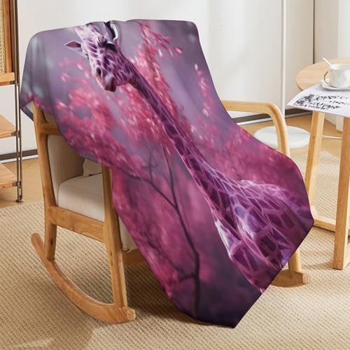 Manta de forro polar con jirafa suave colcha para sofá y cama grande de 150 x 200 cm 8