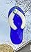Cobalt Blue Flip Flop Handmade Fused Glass Christmas Ornament or Sun Catcher