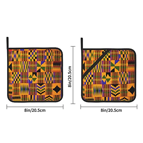 2Pcs Pot Holders Sets,African Ethnic Pattern,Kitchen Oven Glove High Heat Resistant 500 Degree Oven Mitts And Pot Holder,Surface Safe For Baking,Cooking,Bbq #TOP2