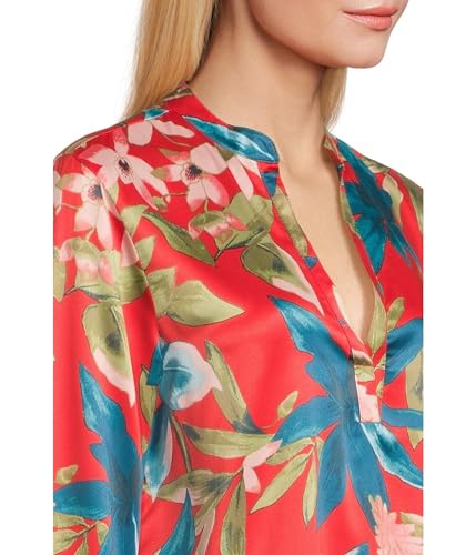 N Natori Women's Tropical Breeze-Satin Long Sleeve Pj Length 25" Inseam 26"4