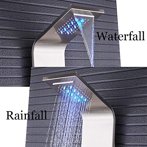 Grifería para bidet y ducha de baño, columna de ducha digital con pantalla LED, torre de ducha con chorros SPA, agua fría y caliente miniatura 5