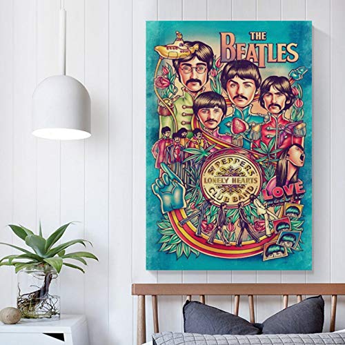 Poster sur toile The Beatles – Décoration murale moderne pour chambre à coucher – 50 x 75 cm - Les Beatles, Paul McCartney, John Lennon, RIngo Starr, George Harrison Poster sur toile The Beatles - Décoration murale moderne pour chambre à coucher - 50 x 75 cm – Image 6