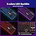 DBPOWER Gaming Office 2-in-1 Keyboard with 3-Color LED backlighting, Ergonomic Waterproof Mechanical Feel Full-Size 104-key Gaming Keyboard, Office Equipment for PC laptops Computer