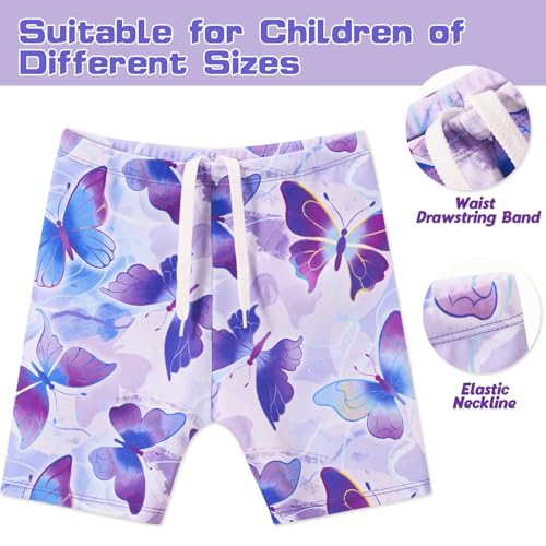 Image of WAWSAM 2 Pieces Girls Rash Guard Toddler Swimsuit Girl Swimsuit Short Sleeve Bathing Suit for 3-6 Years