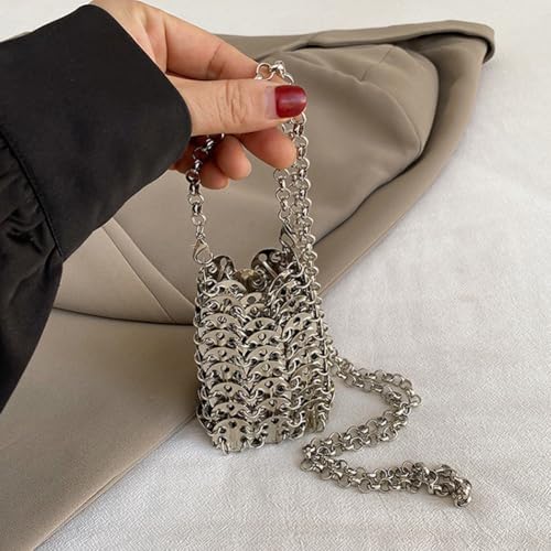 Mini étui à rouge à lèvres tissé main avec sangle en chaîne chic