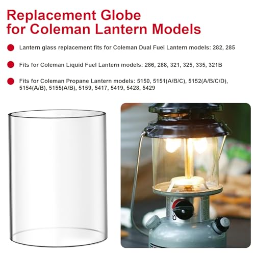 Lantern Glass Replacement for Coleman Lanterns Glass Globe Compatible with Coleman Propane Lantern glass,for Coleman 288 Lantern Globe for Coleman Lantern Globe Replacement for Coleman Lantern Parts - Thumbnail 6