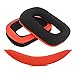 Geekria QuickFit Almohadillas de tela de malla para auriculares Logítech G430, G930, almohadilla para auriculares y diadema, cojín para la diadema, piezas de reparación (rojo-negro)