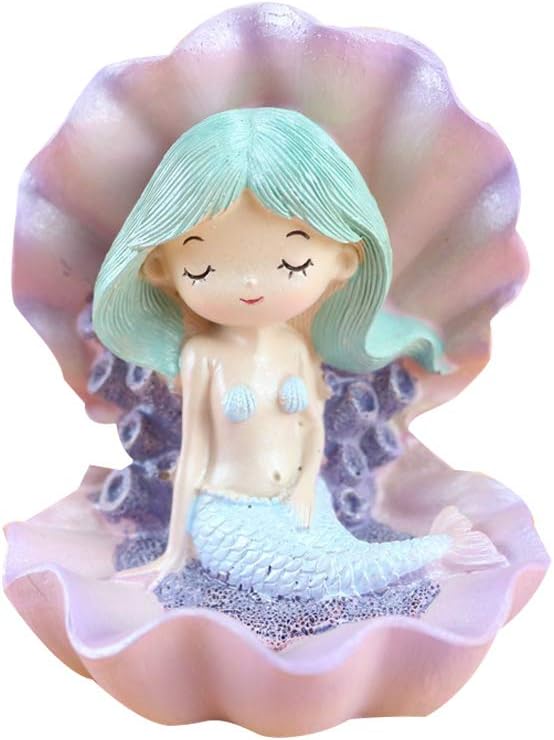 TOPofly Mermaid Figurine Green Birthday Cake Decor Kid Toy Home Decor Creative Resin Mermaid Statue Model