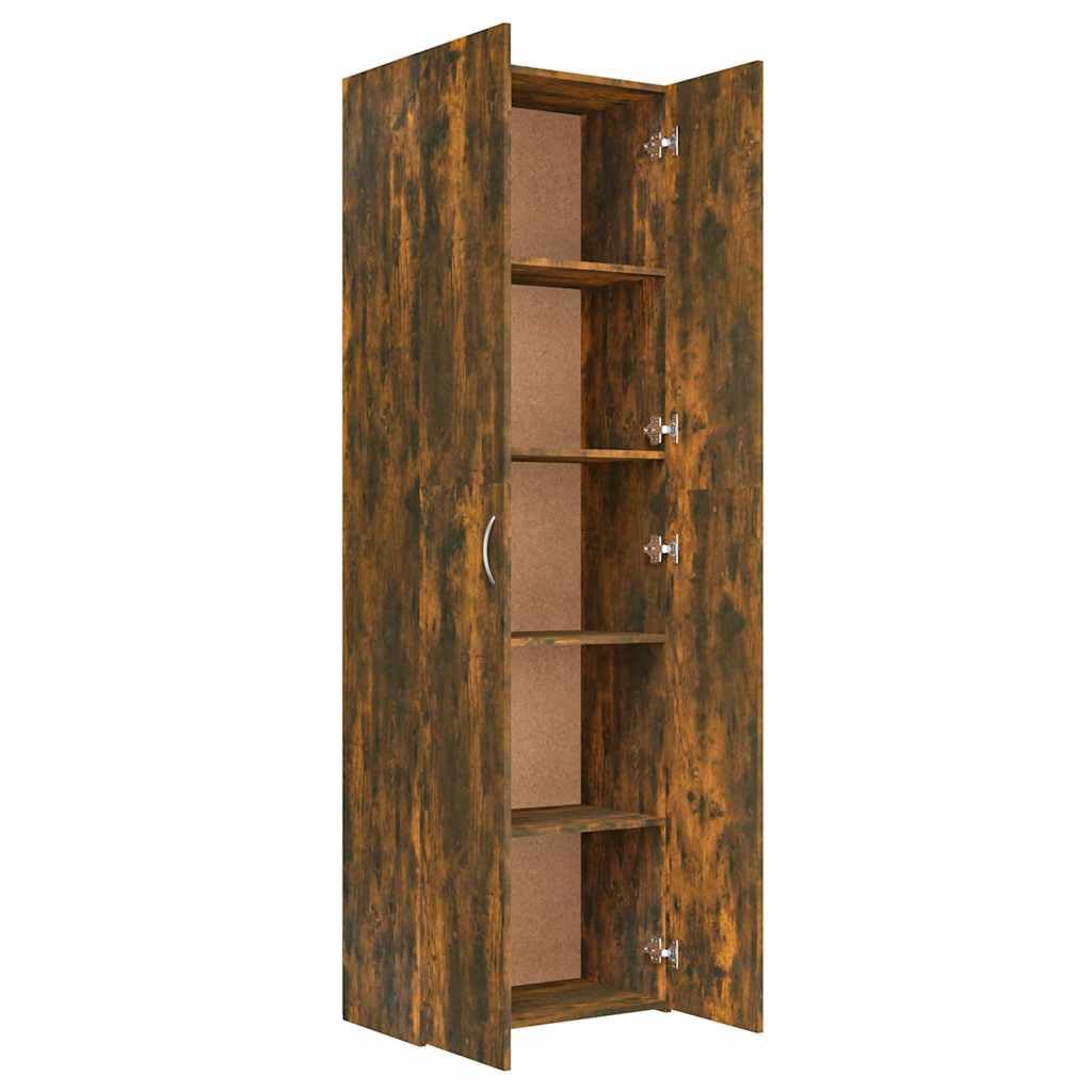 Büroschrank Räuchereiche Holzwerkstoff 60x32x190 cm mit 2 Türen 5 Fächern Stauraum für Büro Arbeitszimmer Homeoffice zur geordneten Aufbewahrung von Akten und Dokumenten